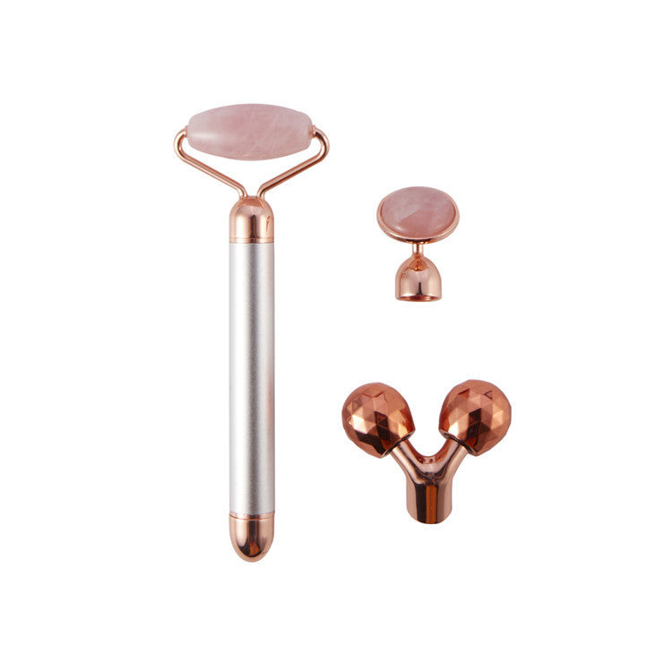3 In 1 Vibrating Facial Jade Roller Set - Slimming & Lifting