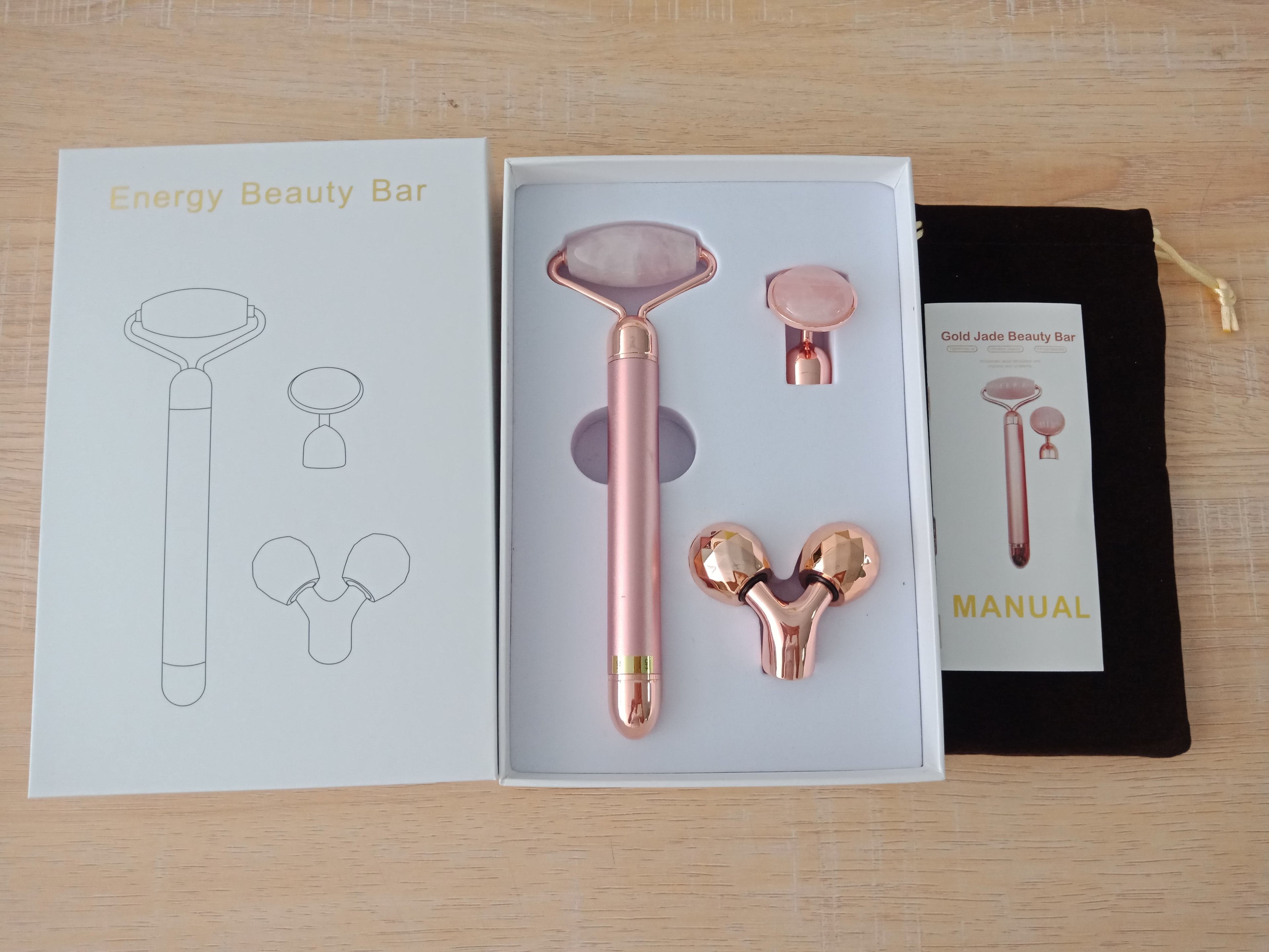3 In 1 Vibrating Facial Jade Roller Set - Slimming & Lifting