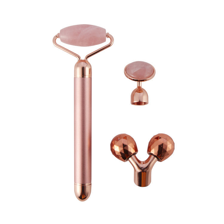 3 In 1 Vibrating Facial Jade Roller Set - Slimming & Lifting