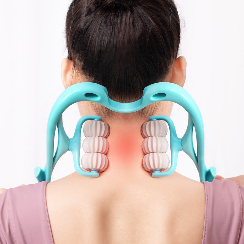 Multifunctional Manual Six-wheel Neck Massager for Comfort