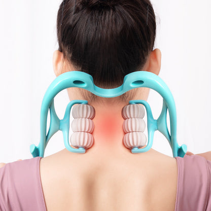 Multifunctional Manual Six-wheel Neck Massager for Comfort