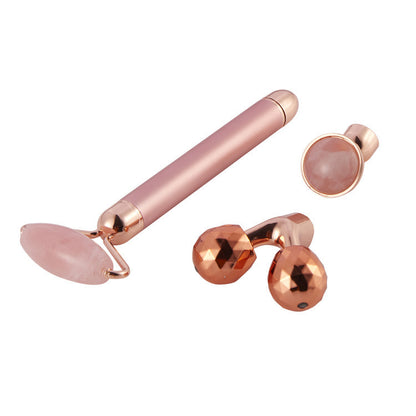 3 In 1 Vibrating Facial Jade Roller Set - Slimming &amp; Lifting