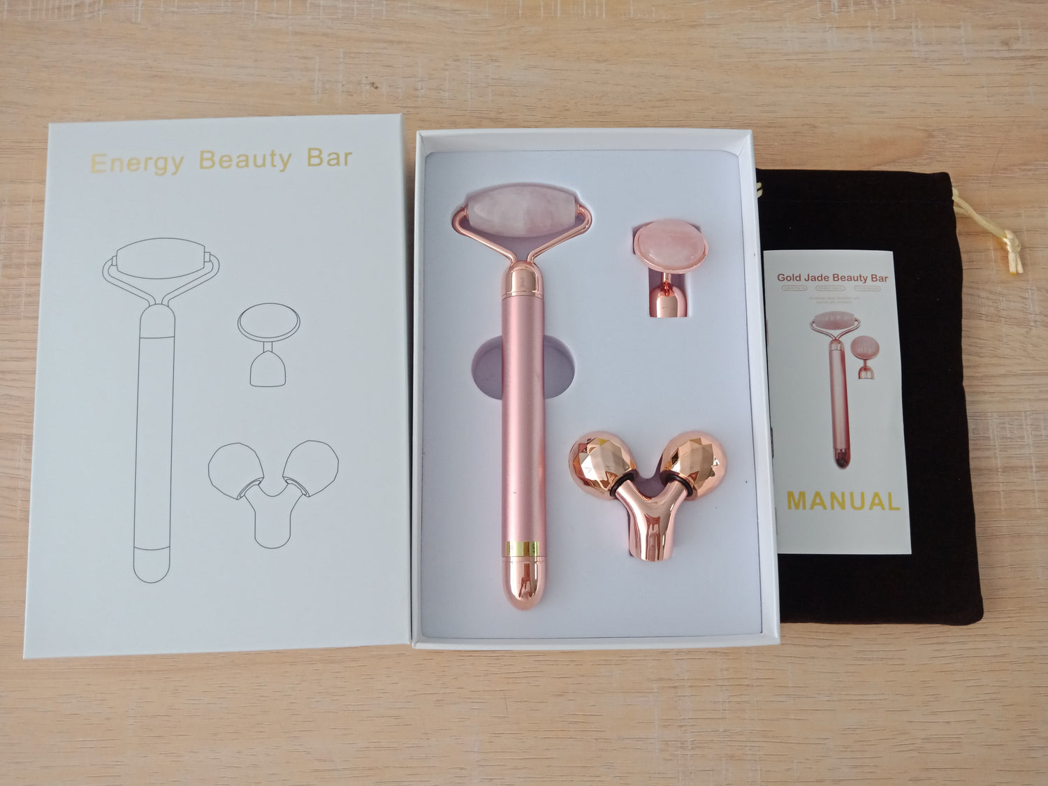 3 In 1 Vibrating Facial Jade Roller Set - Slimming &amp; Lifting