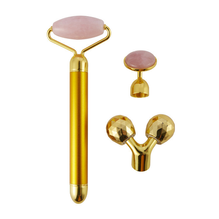 3 In 1 Vibrating Facial Jade Roller Set - Slimming &amp; Lifting